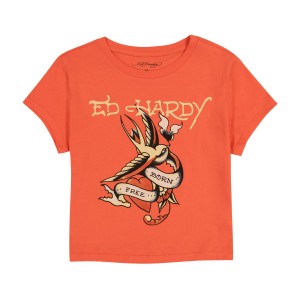 Ed Hardy Born Free Swallow Baby Tee Kadın Baby Tees Kayısı Rengi | 75016-NZJT
