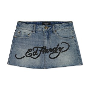 Ed Hardy Brave Eagle Mini Denim Skirt Kadın Pantolon Açık Açık Mavi | 83740-APBW