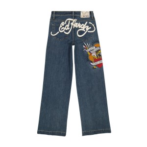 Ed Hardy Brave Eagle Wide Leg Jean Kadın Pantolon Med Vintage | 29081-EISJ