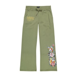 Ed Hardy Butterfly Sweatpants Kadın Pantolon Açık Zeytin Yeşili | 86091-YNMD