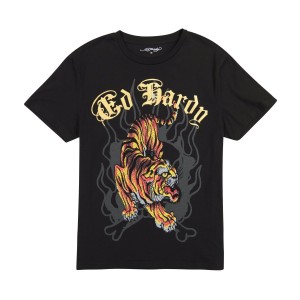 Ed Hardy Crawling Tiger Tee Erkek Tişört Siyah | 46372-ZKMY