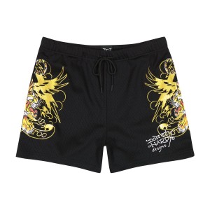Ed Hardy Crawling Tigers Short Erkek Pantolon Siyah | 08716-BCRJ