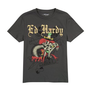 Ed Hardy Dagger Snake Tee Erkek Tişört Gri | 91724-BLMO
