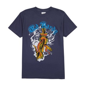 Ed Hardy Dagger Snake Tee Erkek Tişört Lacivert | 34128-ZMAQ