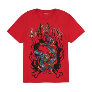 Ed Hardy Dragon Tee Erkek Tişört Siyah | 86350-IEOQ