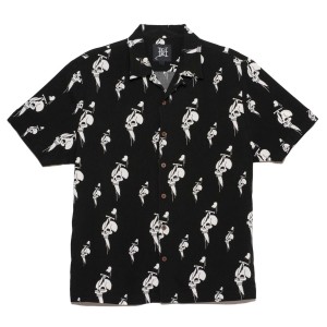 Ed Hardy Dripping Skulls Camp Shirt Erkek Gömlek Siyah | 56842-AEJM