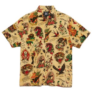 Ed Hardy Flashboard Camp Shirt Erkek Gömlek Baskılı | 25963-NGTL