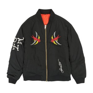 Ed Hardy LKS Skull Bomber Jacket Erkek Dış Giyim Siyah | 14650-MWTJ