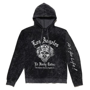 Ed Hardy La Tiger Hoodie Erkek Kapşonlu Siyah | 93460-YHRS