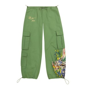 Ed Hardy Peacock Poplin Cargo Pants Kadın Pantolon Yeşil | 65279-VRLS