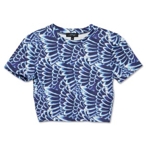 Ed Hardy Power Mesh Wings Sport Crew Tee Kadın Üstler Mavi | 35240-LOIT