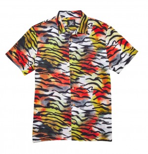 Ed Hardy Printed Camp Ss Shirt Erkek Gömlek Baskılı | 36401-LMEV