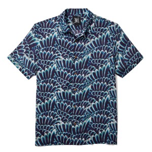 Ed Hardy Printed Camp Ss Shirt Erkek Gömlek Overlapping Wings | 10827-JDFH