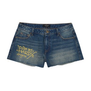 Ed Hardy Screaming Tiger Denim Shorts Kadın Pantolon Med Vintage | 60329-RHTY