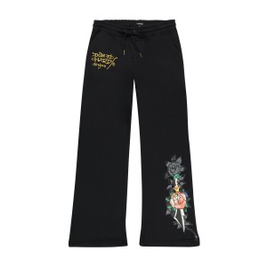 Ed Hardy Swallow Sweatpants Kadın Pantolon Siyah | 92673-OZWC
